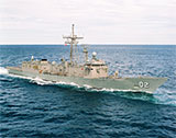 HMAS Canberra exercising in the Indian Ocean