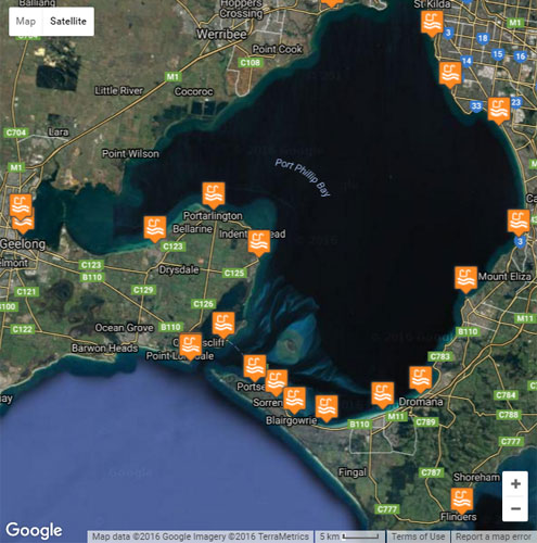 Melbourne Pier Dives Map