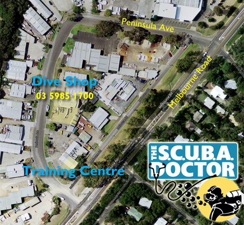 The Scuba Doctor location map