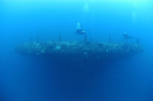 Bow of USS Saratoga