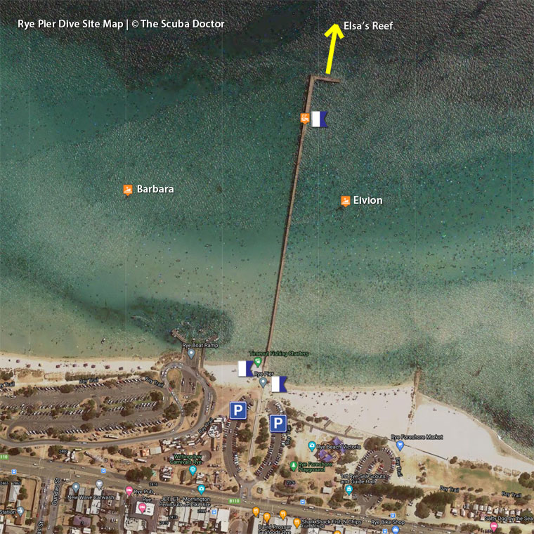 Rye Pier Dive Site Map