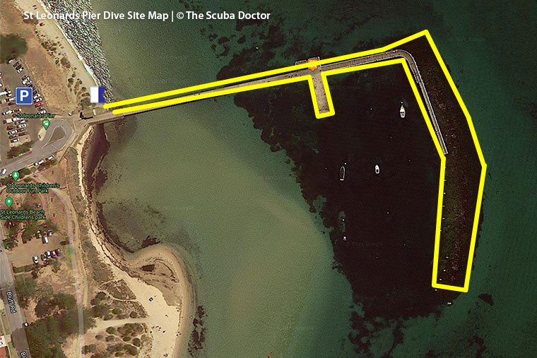 St Leonards Pier Dive Site Map