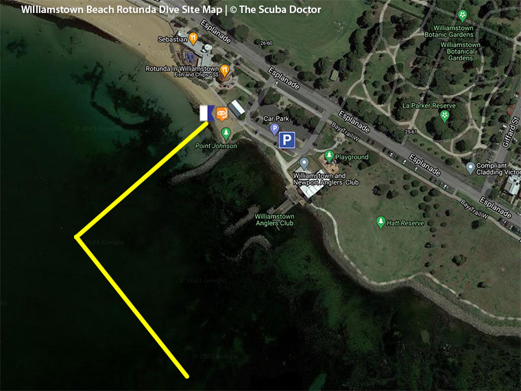 Williamstown Beach Rotunda Dive Site Map