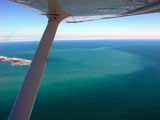 The sediment speads over a huge area