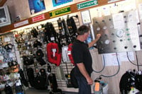 The air fill panel at The Scuba Doctor