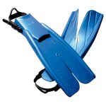 Apollo Bio-Fin Pro Fins with Rubber Straps - Metallic Blue - Sma