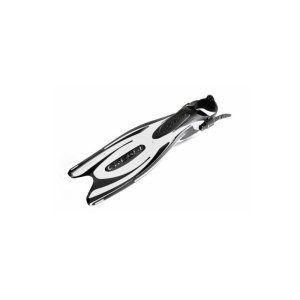 Cressi Frog Plus Fins - Open Heel - White / Black - XS-S