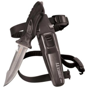 Tusa X-Pert II Titanium Dive Knife - Pointed Tip | Met Silver