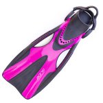 Ocean Design Glide Open Heel Fins w Bungee Straps - Pink - M-L