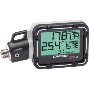 Cressi Digi 2 Digital Console - SPG + Depth + Temp - White
