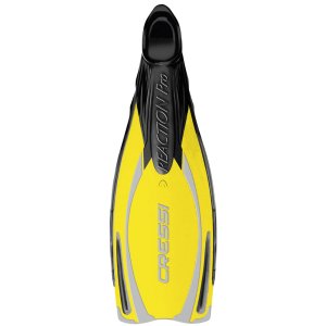Cressi Reaction Pro Full Foot Fins - Yellow / Silver - 40-41 (7-8)