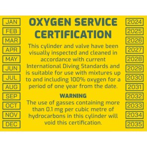 Cylinder O2 Clean Sticker