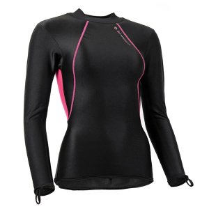 Sharkskin Chillproof Long Sleeve Top - Womens - Black / Pink -18