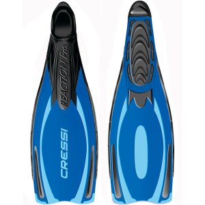 Cressi Reaction Pro Full Foot Fins - Blue / Azure - 46-47 (12-13)