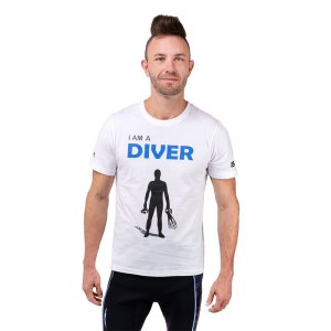 T-Shirt - I Am A Diver - White - M - Medium