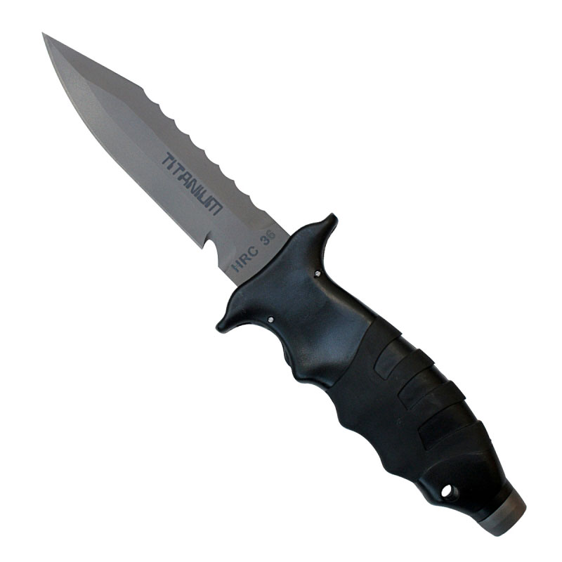 Ocean Design Apollo SQR 36HRC Titanium Dive Knife - Pointed Tip