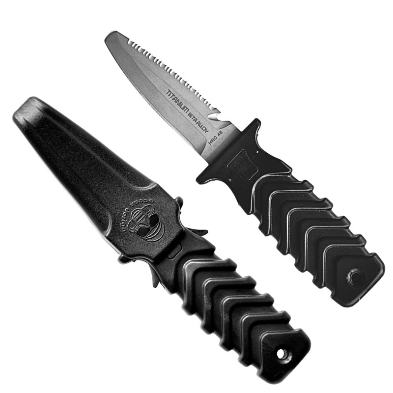 Ocean Design Predator SQR Titanium Mini Dive Knife - Chisel Tip - Click Image to Close