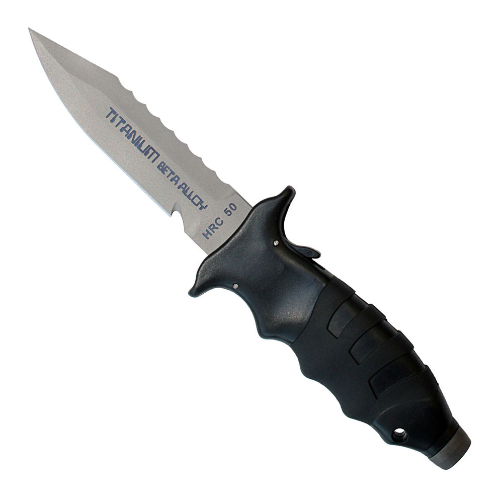 Ocean Design Apollo SQR 50HRC Titanium Knife - Point Tip - Click Image to Close