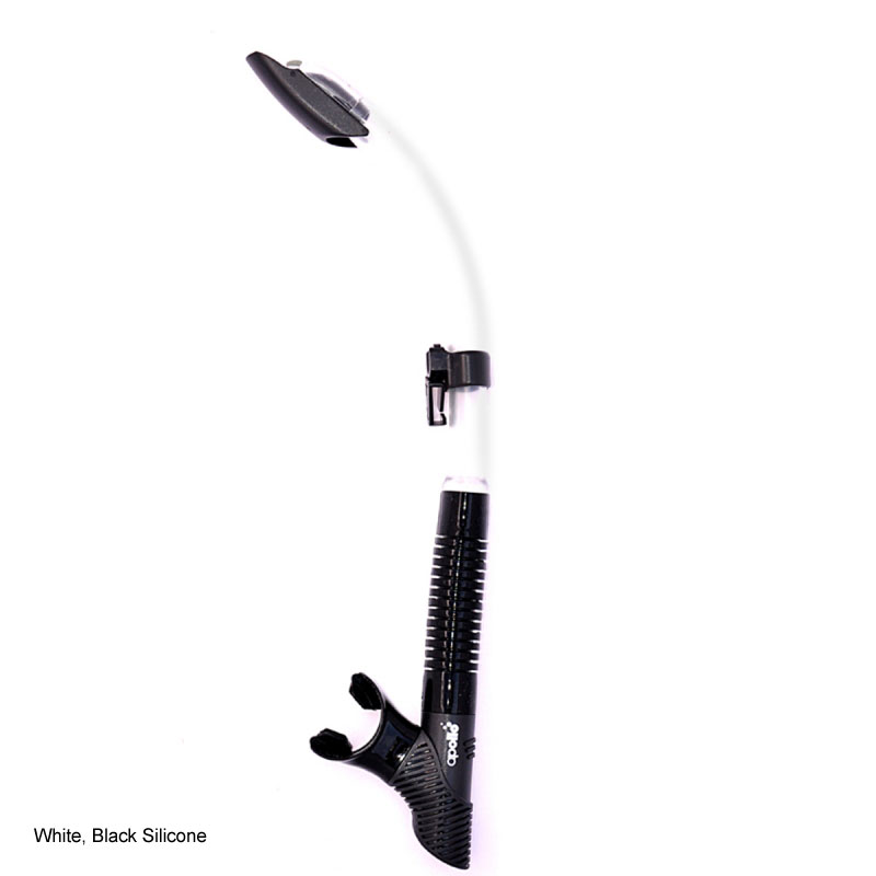 Apollo SV Dry Flex Silicone Snorkel - White / Black Silicone SN0 - Click Image to Close
