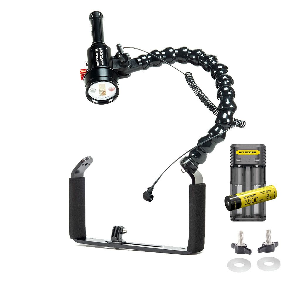 Backscatter Mini Flash MF-2 Underwater Strobe Package