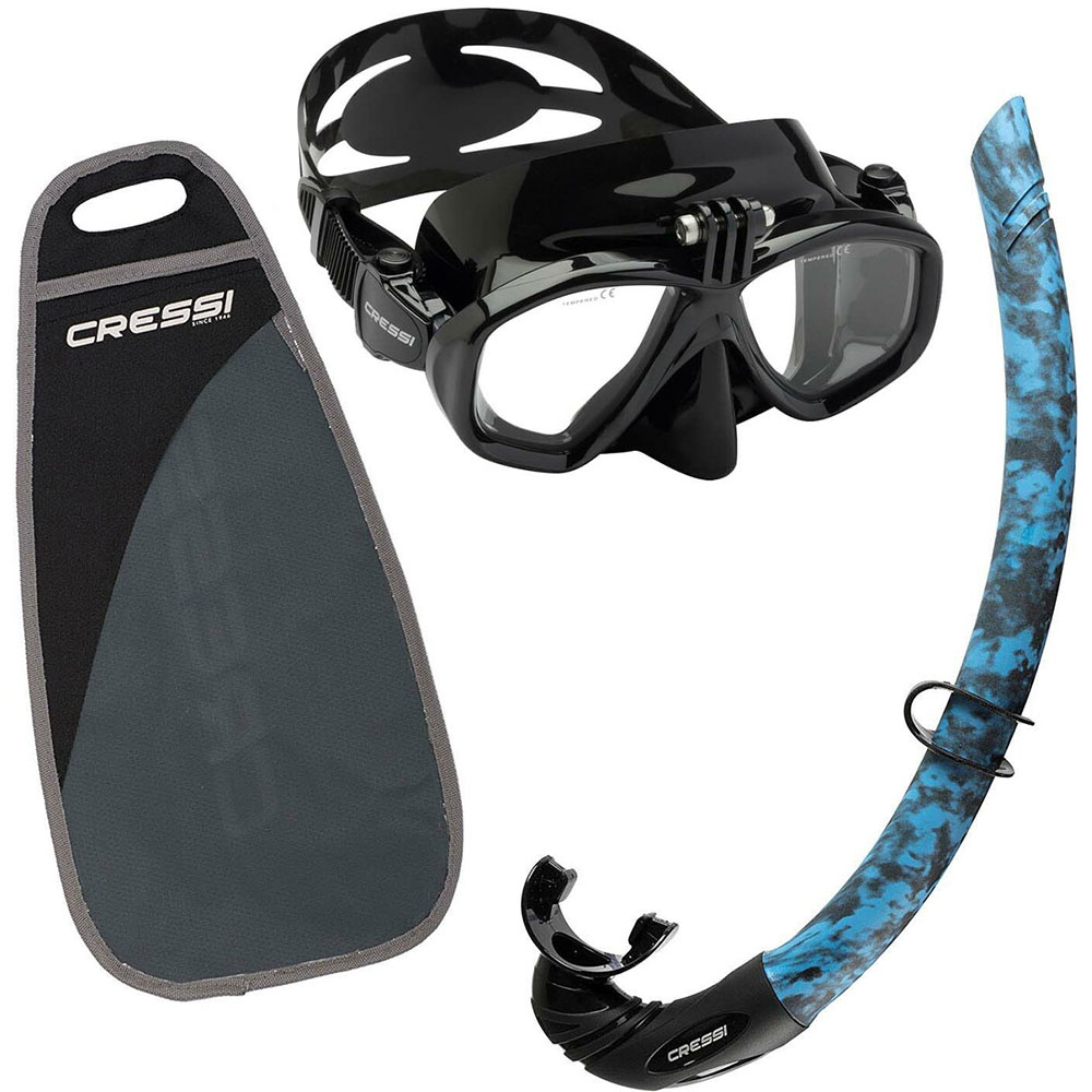 Cressi Action Mask with GoPro Mount and Free Snorkel Combo