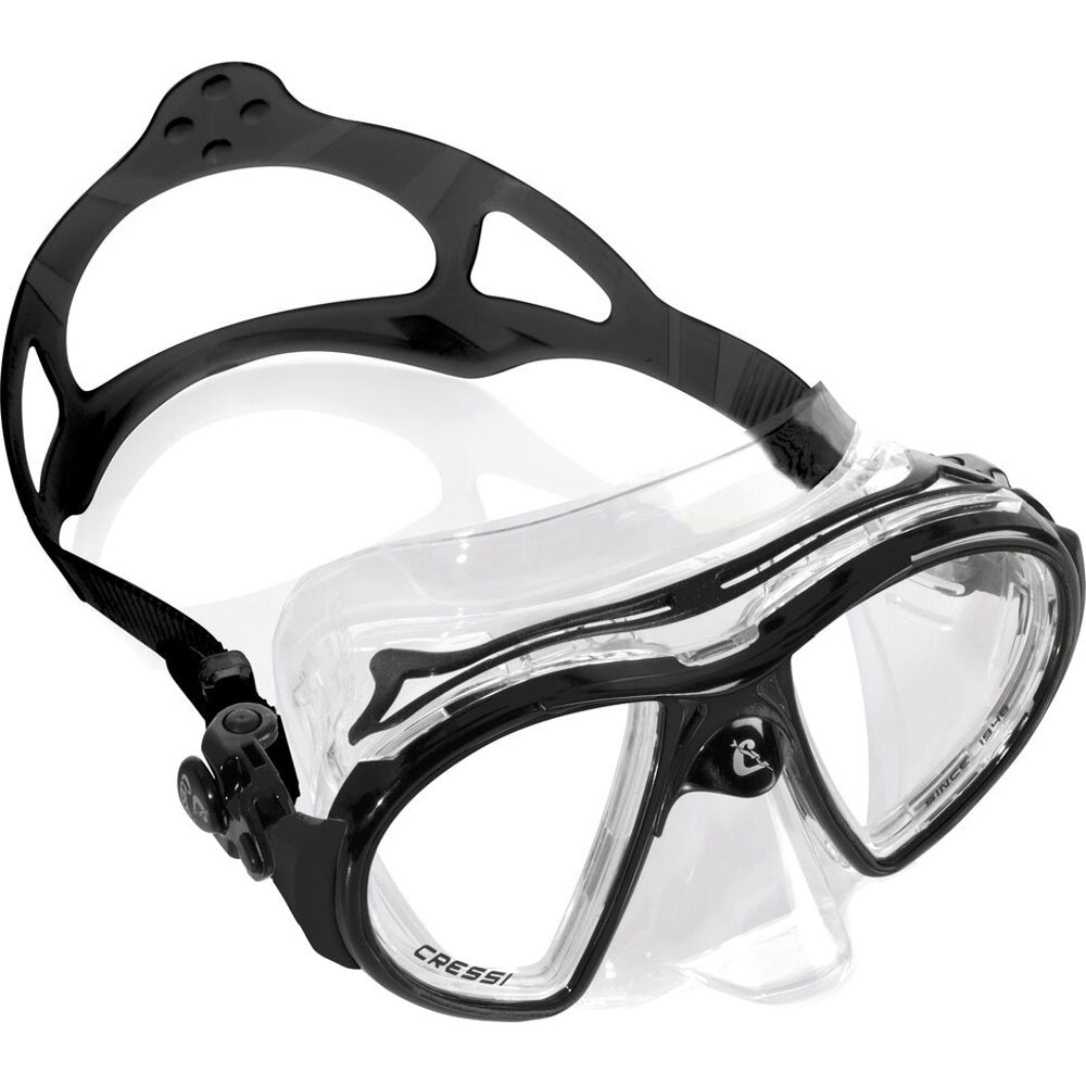 Cressi Air Crystal Mask - Clear Skirt | Black/ Black - Click Image to Close