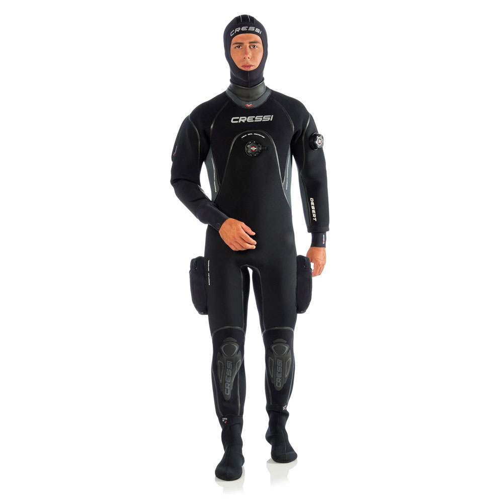 Cressi Desert 4 mm Neoprene Drysuit with Hood - Mens - Click Image to Close