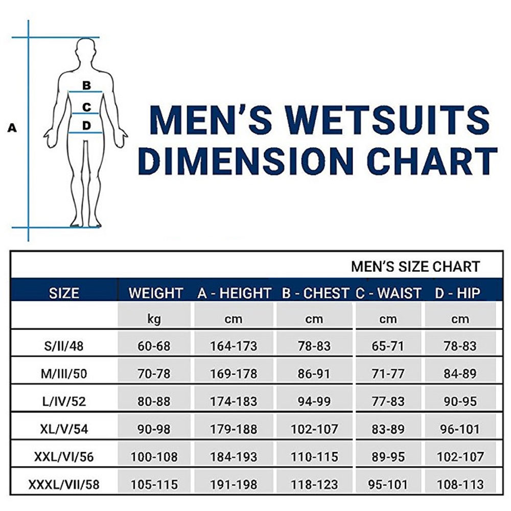 Cressi Sub Wetsuit Size Chart