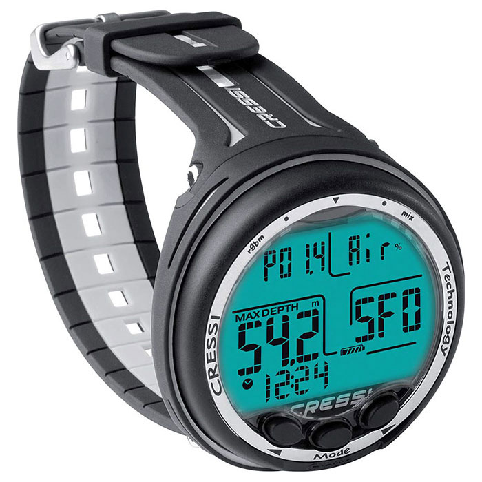 Cressi Giotto Dive Computer - 2-Gas Nitrox Wrist - Black / White - Click Image to Close