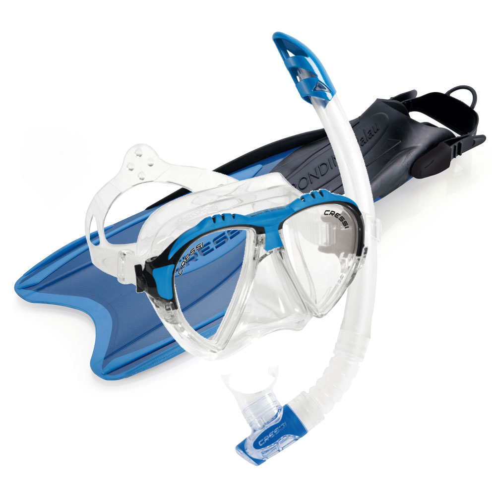 Cressi Matrix Mask and Gamma Snorkel with Rondine Palau Fin Set - Click Image to Close