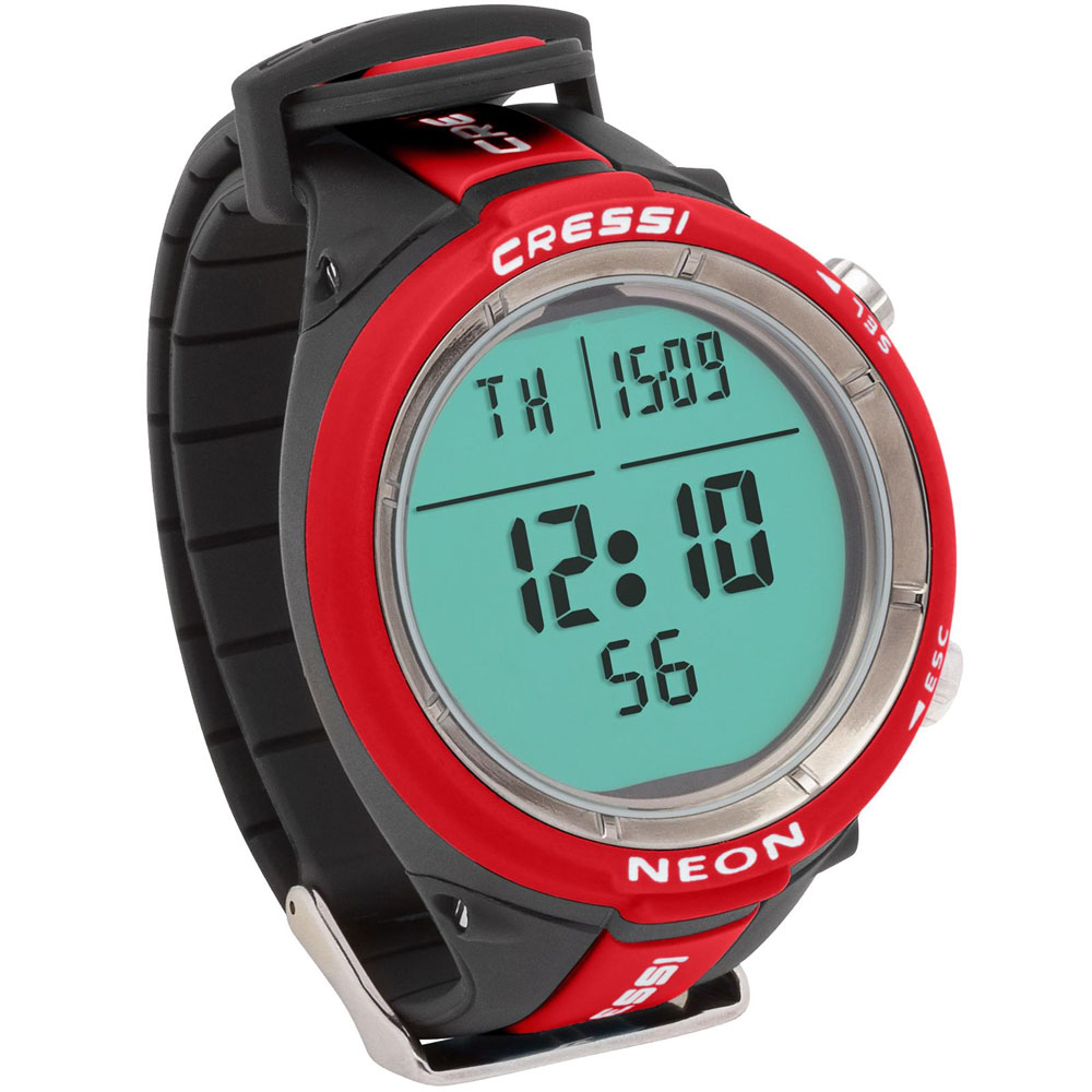 Cressi Neon Dive Computer - 2-Gas Nitrox Watch Freedive - Red - Click Image to Close