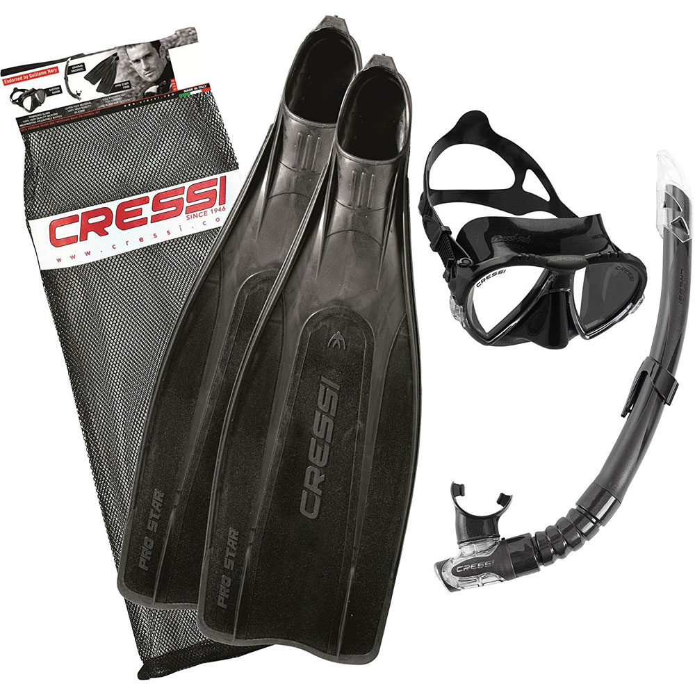 Cressi Pro Star Mask Snorkel Fin Set