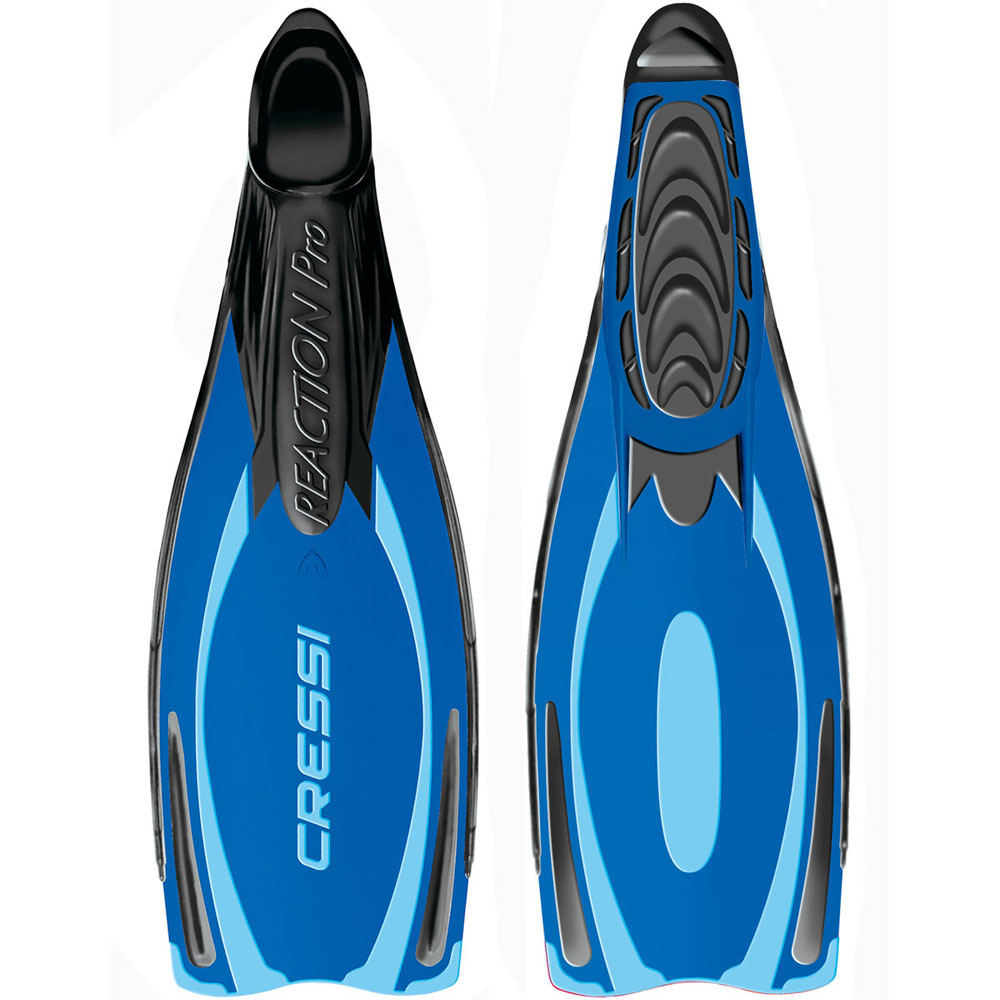 Cressi Reaction Pro Full Foot Fins - Blue / Azure - 40-41 (7-8) - Click Image to Close
