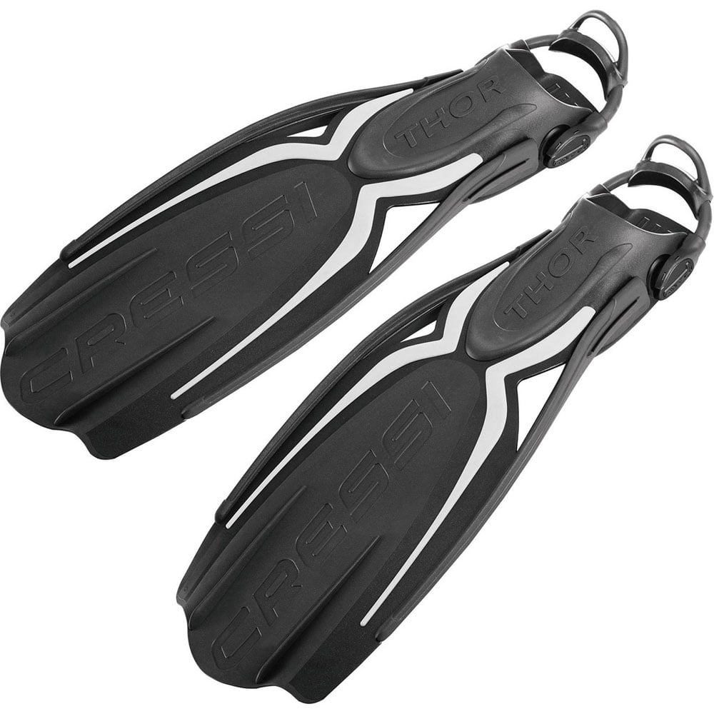 Cressi Thor EBS Fins - Open Heel - Black/Silver - Click Image to Close