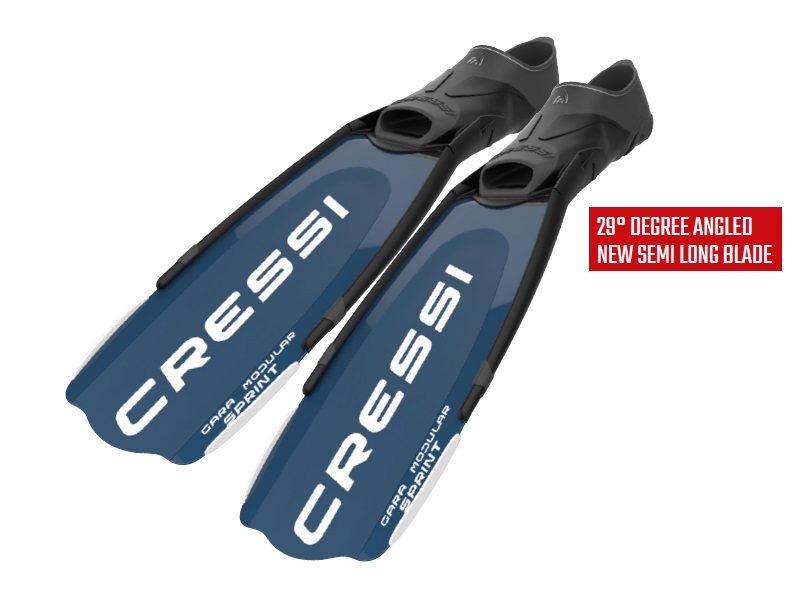 Cressi Gara Modular Sprint Fins - BL - Blue - 46-47 - Click Image to Close