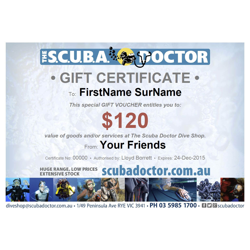 The Scuba Doctor Gift Certificate