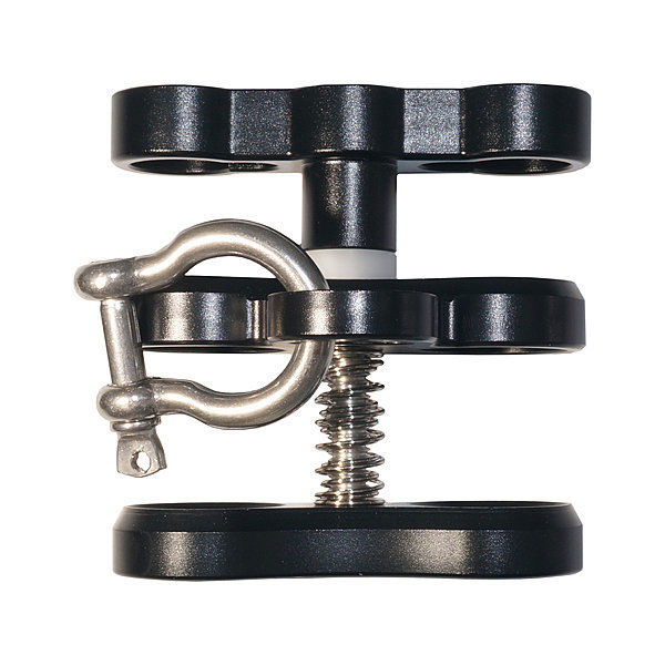 Hyperion 2 Hole Aluminium Ball & Joint Clamp with D-Shackle - Click Image to Close