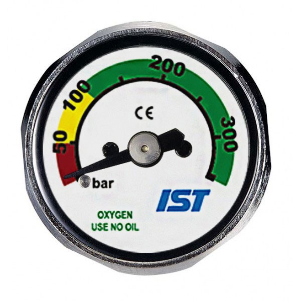IST Mini Button Nitrox Tech SPG - 350 bar