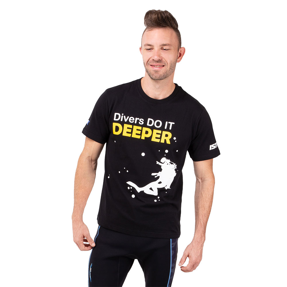 T-Shirt - Divers Do It Deeper - Black - Click Image to Close