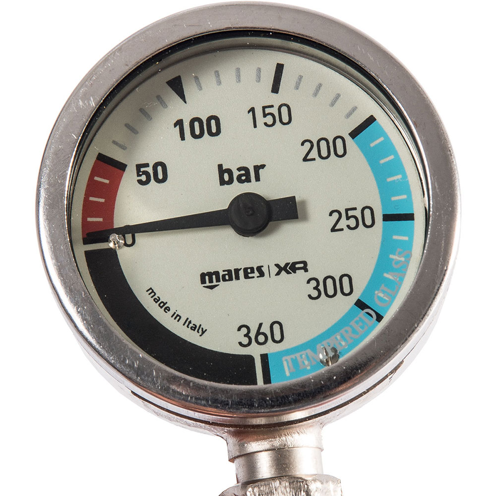 Mares XR Pressure Gauge with 15cm Miflex Hose