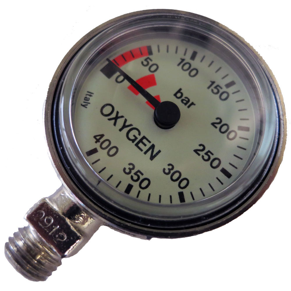 Miflex Thin-Line Brass SPG - 300 bar - Oxygen - Click Image to Close