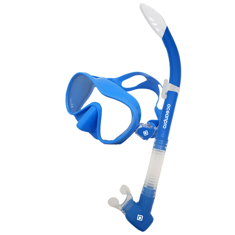 Ocean Pro Oberon Mask Snorkel Set (Blue) - Click Image to Close