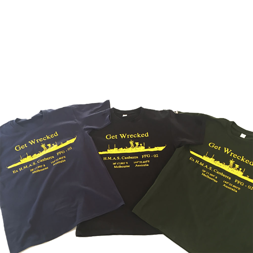 Scuba Ninja T-Shirt - Get Wrecked - Unisex - Navy - XL - Click Image to Close