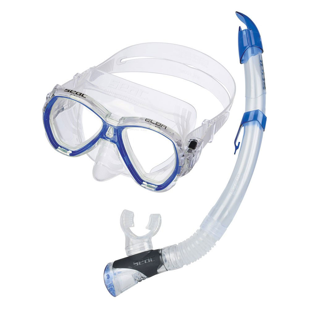 Seac Elba Mask and Snorkel Snorkelling Set - Clear skirt - Yello - Click Image to Close