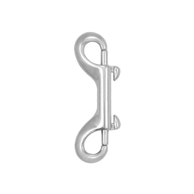 Bolt Snap Double-Eye Small 90mm (3.5") - Stainless Steel - Click Image to Close