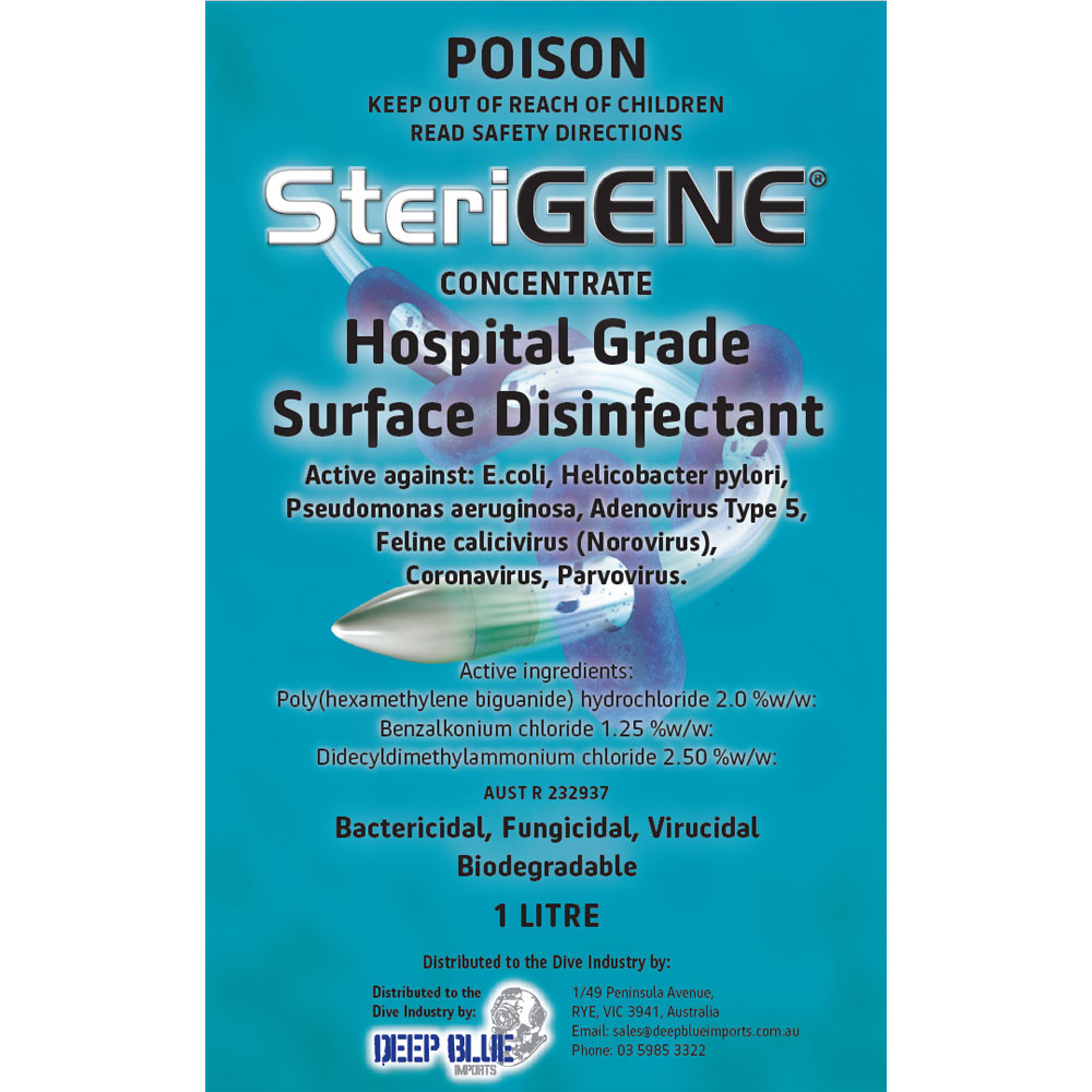 SteriGENE Clear Hospital Grade Surface Disinfectant 1 Litre