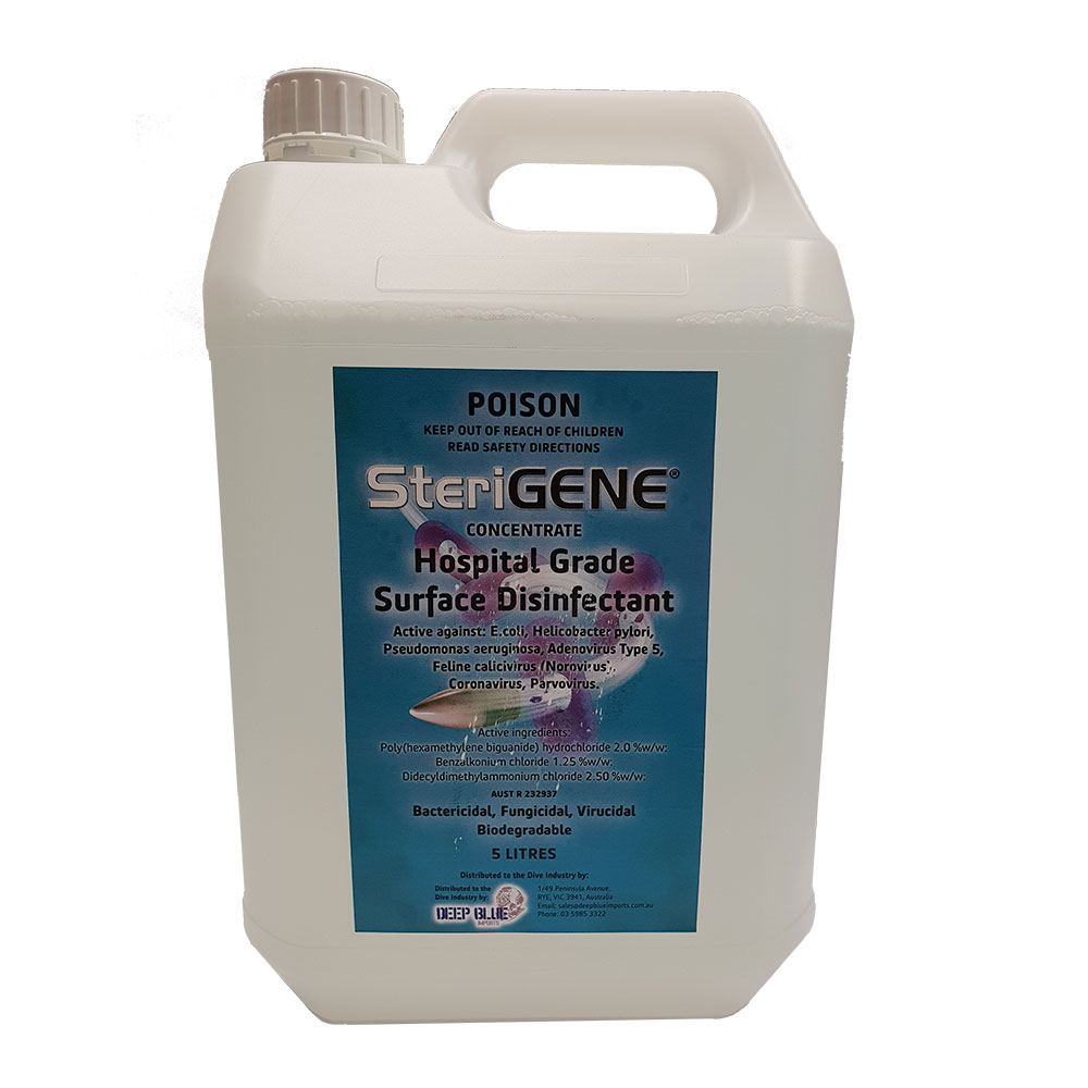 SteriGENE Clear Hospital Grade Surface Disinfectant 5 Litre - Click Image to Close