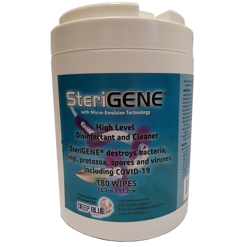 SteriGENE Clear High Level Disinfectant and Cleaner - 180 Wipes - Click Image to Close