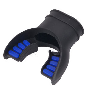 Trident Blue Padded Bite Black Silicone Regulator Mouthpiece