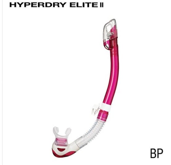 Tusa Hyperdry Elite II Snorkel | Clear/ Bougainvillea Pink - Click Image to Close